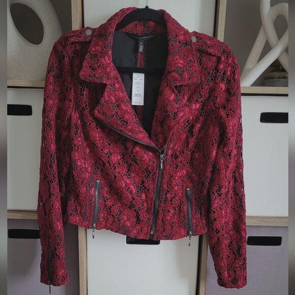 NWT❤️WHBM Lace Moto Jacket size M - Picture 7 of 15